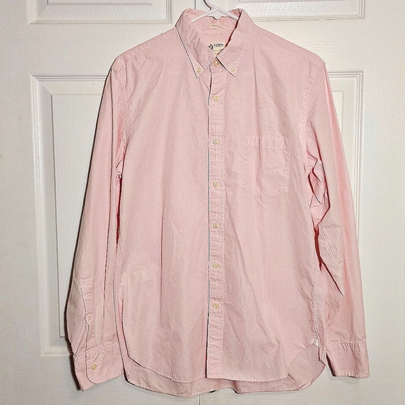 J. Crew Shirtings Men's Button Down Shirt Pink Medium Checked Business Preppy - Picture 1 of 10